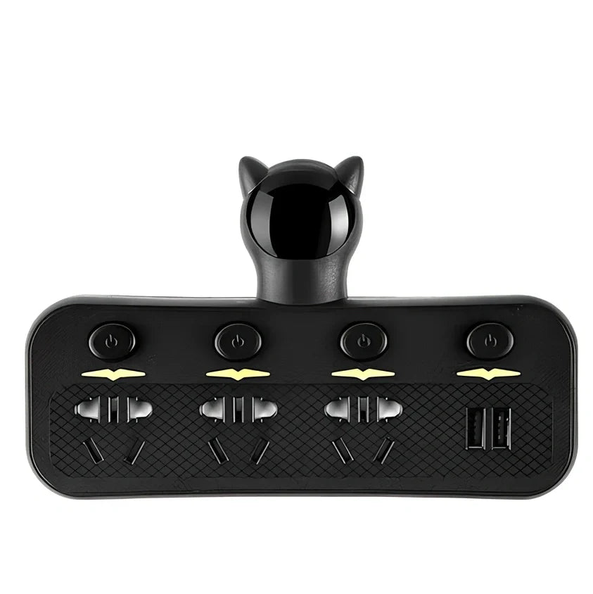 Smart socket with UK plug, LED indicators, USB ports and energy display