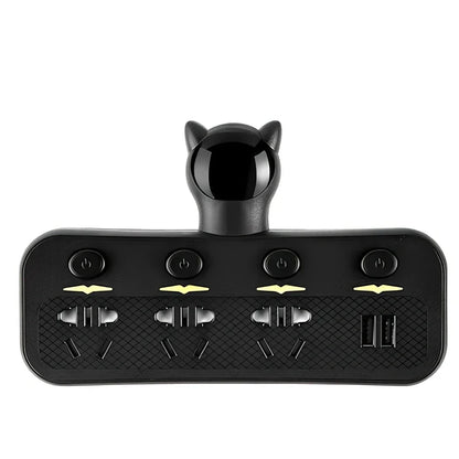 Smart socket with UK plug, LED indicators, USB ports and energy display