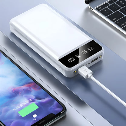 20000 mAh portable power bank in plastic shell with multiple USB ports