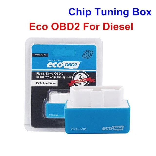 A fuel-efficient gasoline car enhancement device, the EcoOBD2 Chip Tuning Box, which can be plugged into the OBD2 port to improve fuel economy.