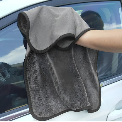 Grey 40x40cm microfiber car wash towel for drying vehicles and surfaces