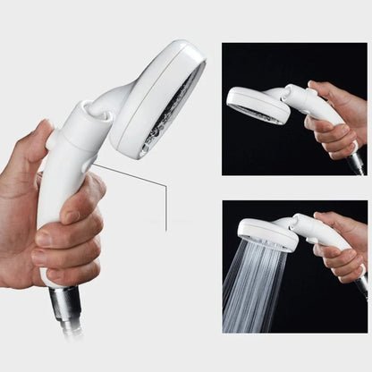 Automatic pressure shower with switch control in silver finish, 230x90x50mm ABS construction