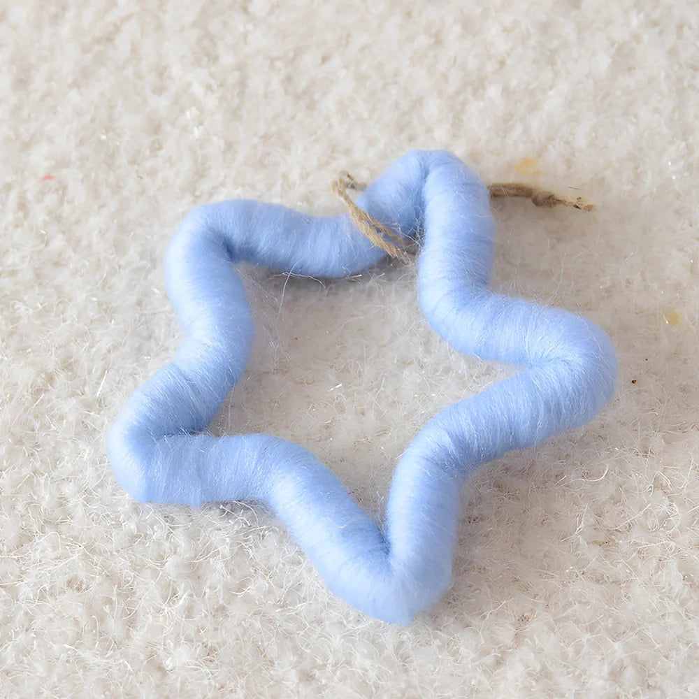 19cm wool felt snowflake and 13cm star Christmas tree decorations with laser-cut details