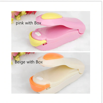 Mini hand pressure heat sealing machine measuring 10cm with magnetic base for plastic bag food preservation