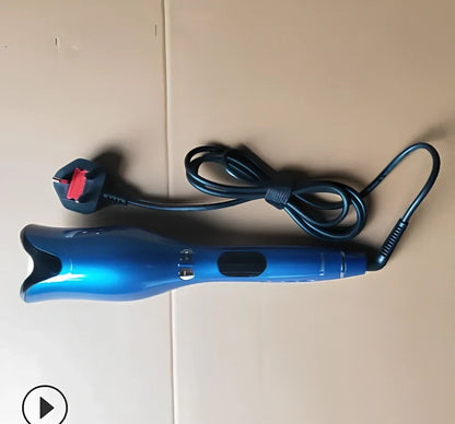 Anti-scald automatic curling iron with gold ceramic barrel and digital temperature display