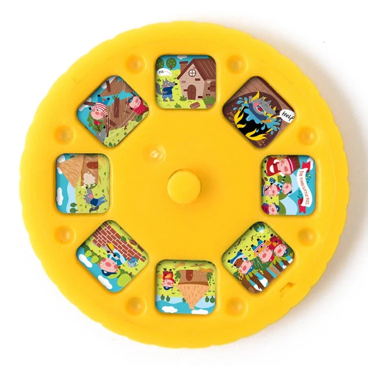 Interactive LED projection flashlight toy with fairy tale story cards for children