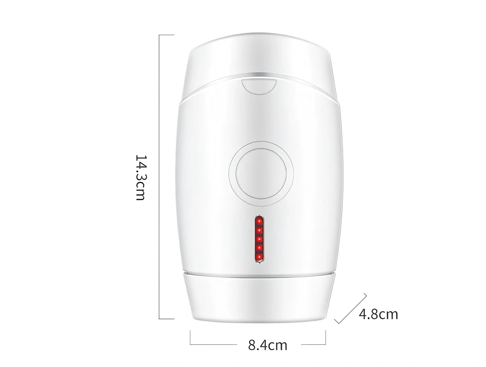 White home laser hair removal device with display screen and adjustment buttons