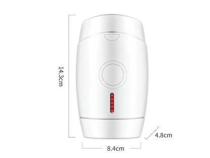 White home laser hair removal device with display screen and adjustment buttons