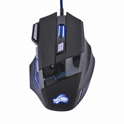 Precision Gaming Mouse with 7-Color LED Backlighting and 5500 DPI Optical Sensor for Immersive PC and Laptop Gaming