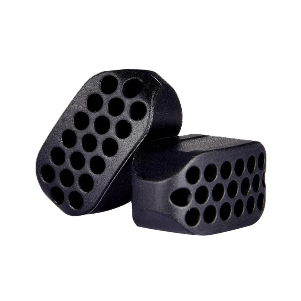 Compact black silicone jaw trainer for muscle shaping, food-grade material, portable at 5cm size for daily facial exercises