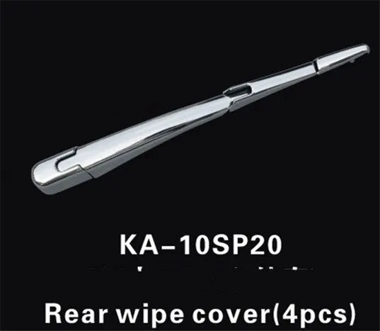 Set of four silvery ABS plastic rear window wiper cover trims for Hyundai 2010 vehicles