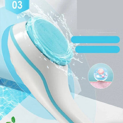 5-in-1 Electric Bath Brush with rechargeable design and five brush heads for deep cleansing and massage