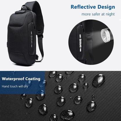 Multifunctional Anti-Theft Waterproof Chest Bag with USB in various colors