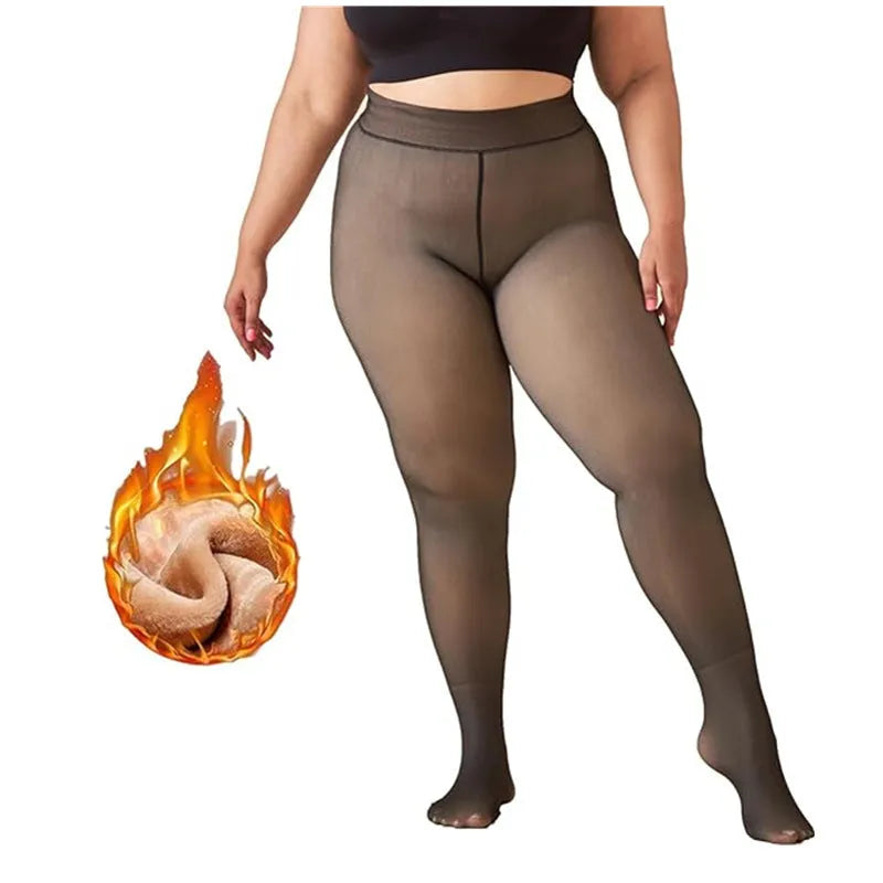 Black see-through women's chenille romper with fleece lining and tight fifth-length stirrup leggings