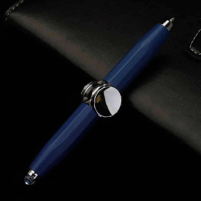 Stylish multi-function LED pen with spinning gyro fidget for stress relief, office and school supplies