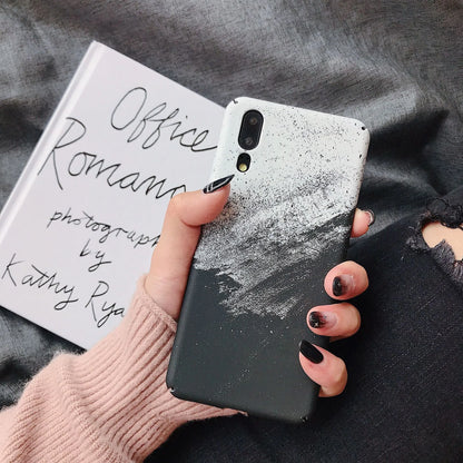 Black and pink painted hard PC phone cases for Honor and Huawei smartphones.