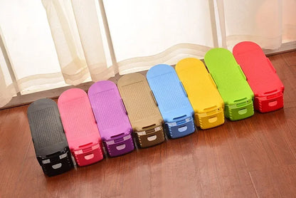 Adjustable double stand shoe rack, PP plastic, 25x10x18cm, 170g, space saving shoe storage in multiple colours