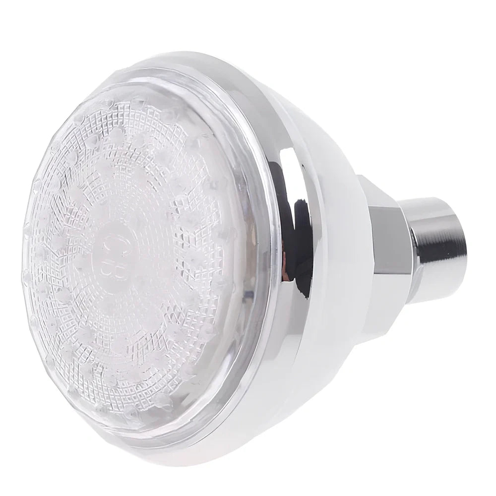 LED shower top spray with electroplated ABS finish and temperature control display