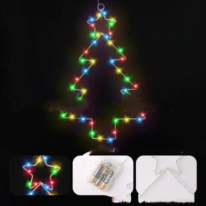 Wrought Iron Christmas Tree Shaped LED Garland Lights for holiday decoration