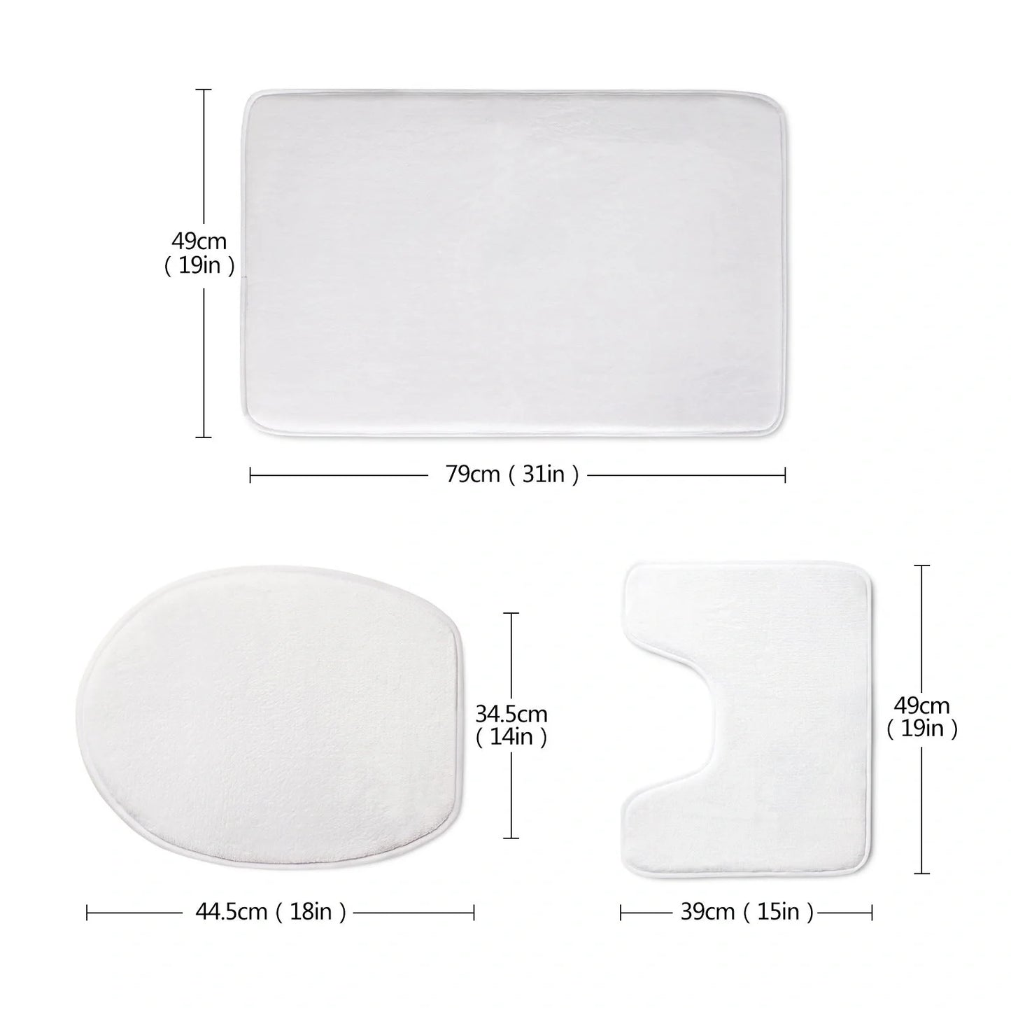 Custom 3D style bathroom set with flannel mats and toilet seat cover in various patterns