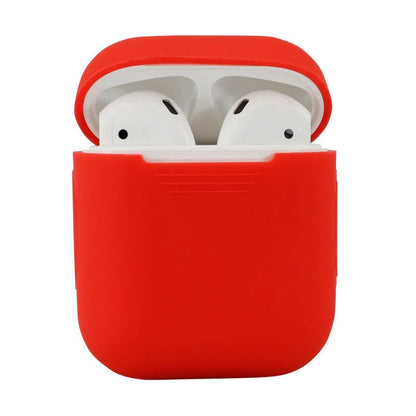 Silicone protective cover for AirPods 2 in various colours showing dimensions 56mm × 47mm × 24mm