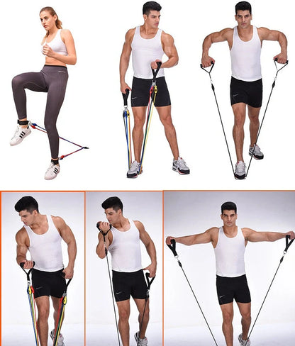 Portable Fitness Resistance Bands Set for home workouts and strength training