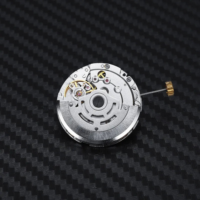 Automatic movement replacement, 8215 model with 25mm diameter stainless steel construction in silver finish, watch repair component for DIY timepiece servicing and accessory replacement