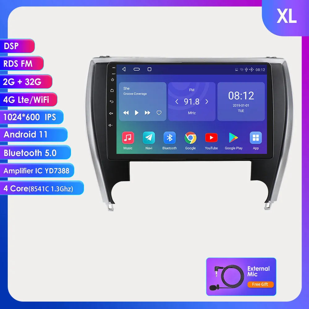 10-inch touchscreen car MP5 navigation system for 2015 Toyota Camry dashboard installation