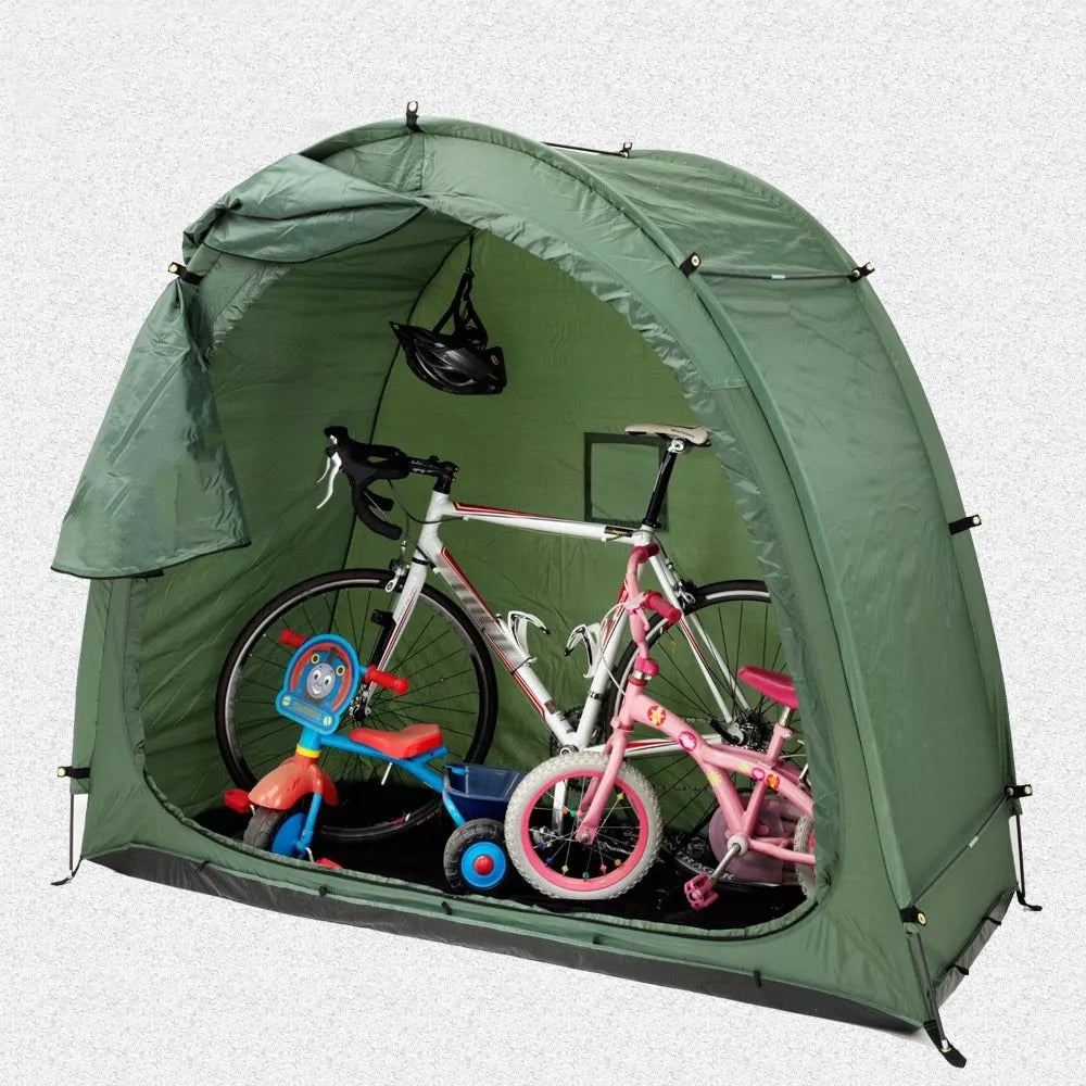 Waterproof folding canopy for two adult bicycles with ventilation window