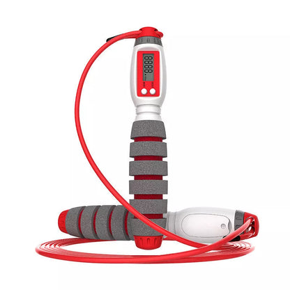 Electronic counting jump rope with adjustable length and color options for fitness training