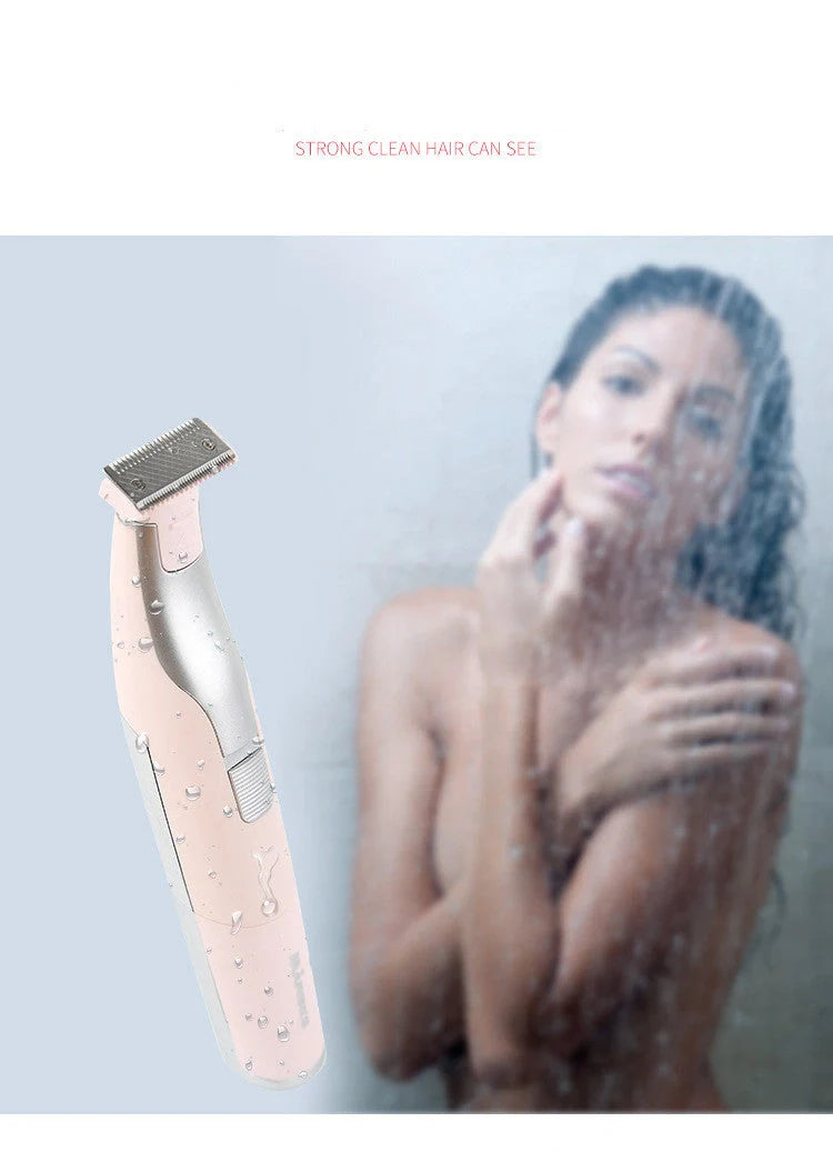 Portable hair shaver for women and men in pink and green with X3 limit comb