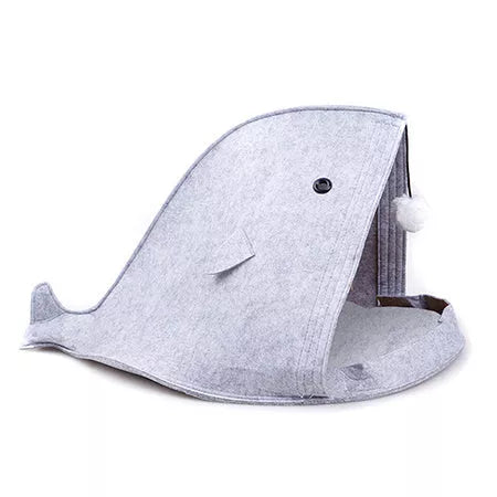 Foldable Felt Pet Nest in grey and blue, eco-friendly and washable pet bed