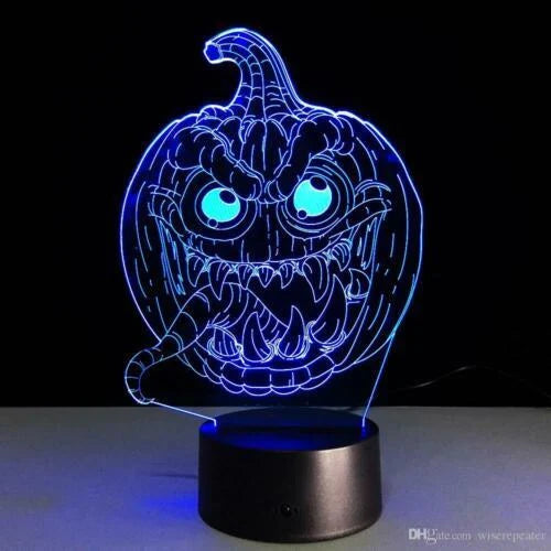 Pumpkin-shaped Halloween lantern with LED lights that can change colors and be controlled by touch or remote