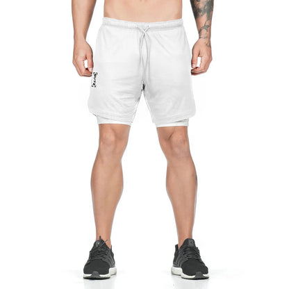 Pocket compression shorts in nylon, moisture-wicking and quick-drying, available in multiple colours and sizes S to 3XL.