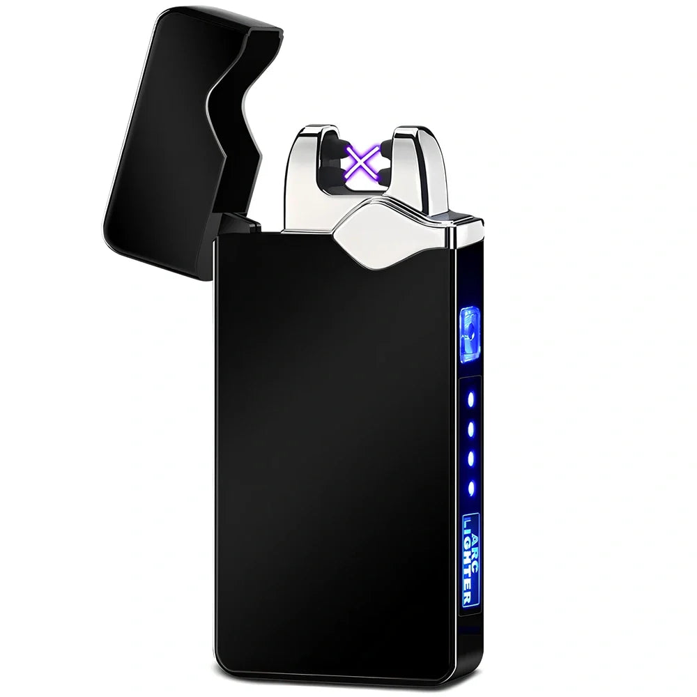 JL 315 rechargeable plasma lighter with windproof double arc technology and USB-C charging port