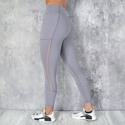 Women's high waist pocket leggings in solid colors with breathable fleece lining