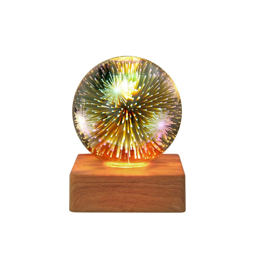 USB 3D Firework Crystals Ball Night Light with touch control and USB power option