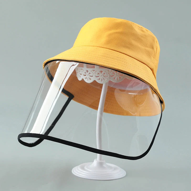 Kids Anti-spitting Protective Hat with transparent PVC shield for clear visibility and protection