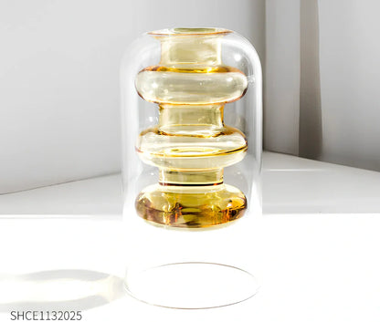 25cm tall European style glass vase in peacock blue with 15cm opening and weighted base