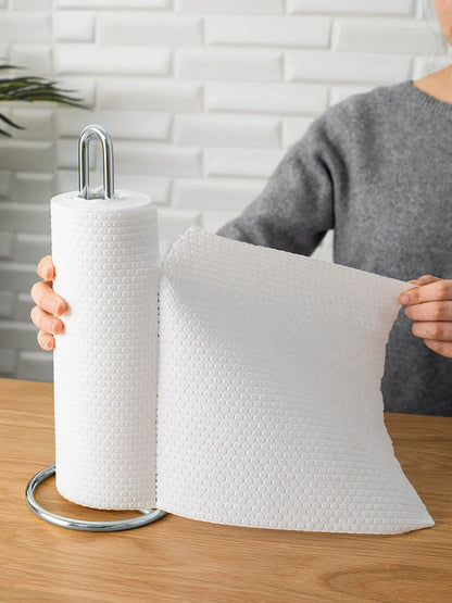 Stainless steel vertical tissue holder with no-drill installation