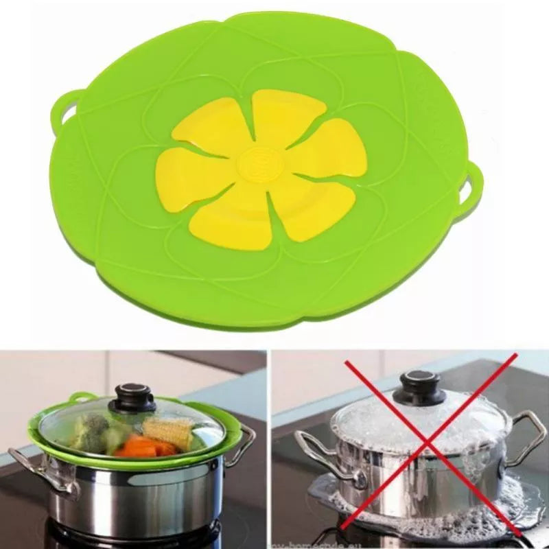 Anti-splash silicone lid for pots in various colors, preventing cooking messes