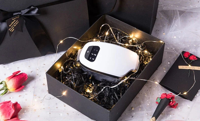 Bluetooth Eye Massager with Hot Compress, Air Pressure Massage, and Soothing Music for Relaxation and Eye Care