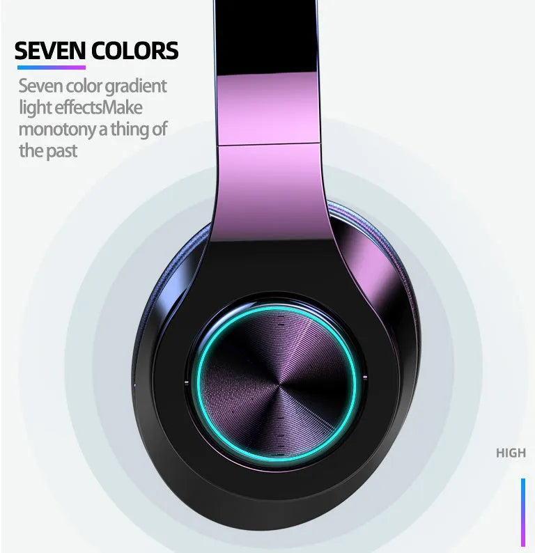 T6 wireless Bluetooth over-ear headset with microphone for calls and music