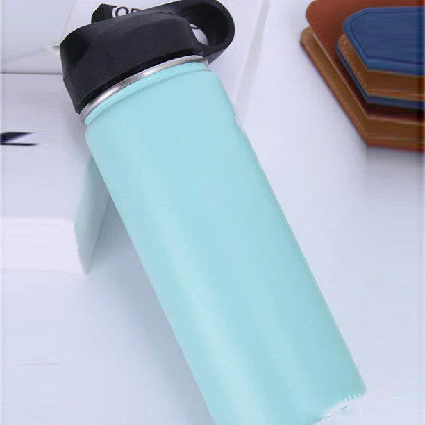 Premium stainless steel insulated water bottle in various colors, perfect for outdoor activities and hydration