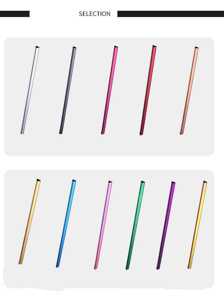 Premium heart-shaped reusable metal drinking straws for bubble tea and other beverages