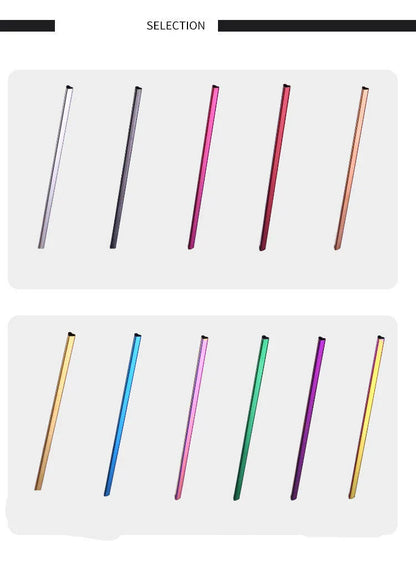 Premium heart-shaped reusable metal drinking straws for bubble tea and other beverages