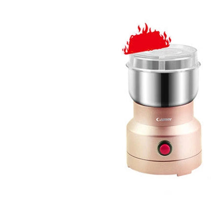 Versatile Electric Grain Grinder with stainless steel construction, transparent cover, and powerful 150-watt motor for grinding whole grains, coffee beans, and spices