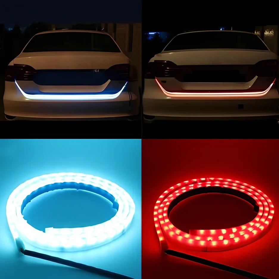 12V LED strip light for car decoration in blue and red colours, 90cm 120cm 150cm lengths