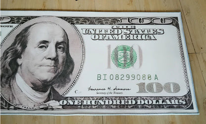 Retro dollar print fashion carpet in multiple sizes from 40cm to 80cm width options for entrance and corridor use