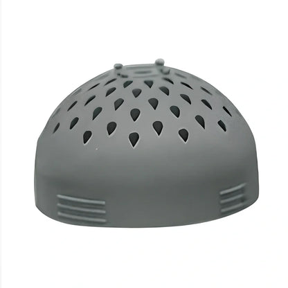 White food grade silicone mini funnel lid with 73mm diameter and integrated strainer function